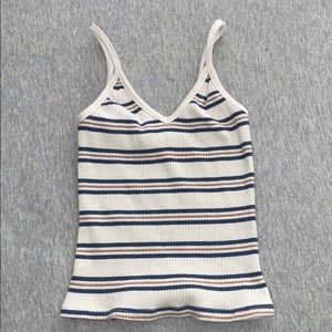 Striped Ribbed spaghetti Strap Tank Top